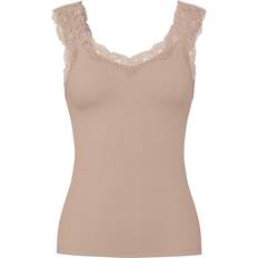 Pieces Barbera Lace Top - Warm Brown