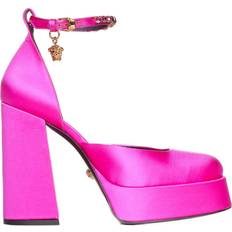 Versace Medusa Aevitas Satin Pumps - Deep Fuxia/Gold