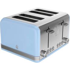Swan 4 Slice Retro Toaster Blue