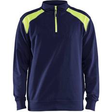 Blåkläder Half Zip 2-Tone Sweatshirt Navy Blue/Hi-Vis Yellow