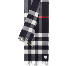 Burberry Check Cashmere Scarf - Navy