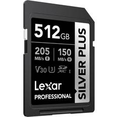 512 GB - Class 10 Hukommelseskort & USB Stik LEXAR SDXC Professional SILVER Plus 1066x UHS-I/U3/A2/4K R205/W150 (V30) 512GB