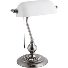 Eglo Banker Desk Lamp White Smoky Nickel Bordslampa