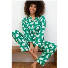 GOTS (Global Organic Textile Standard) Underwear Kite Haven Cosy Twill Pyjamas - Green