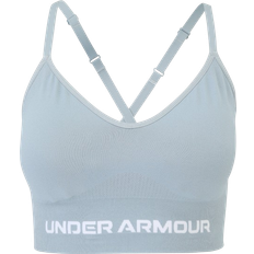 Hiking Bras Under Armour Vanish Seamless Low Women's Sports Bra - Harbor Blue/White