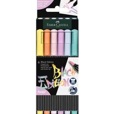 Faber-Castell Penselpennor Faber-Castell Black Edition Tuschpenna Set 6-pack