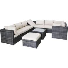 Aluminium Outdoor Lounge Sets Furniture One 10 pcs Modular - Brown Outdoor Lounge Set