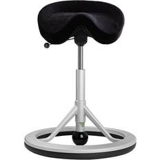 Backapp 2.0 Smart Alcantara Black Ball/Gray/Silver Gray Saddle Chair 81cm
