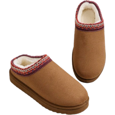 Shein 2025/2025 New Fluffy Slip-On Slippers For Women - Camel