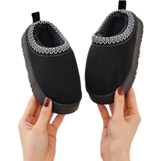 Shein Kids Autumn Winter Anti-Slip Warm Plush Slippers Black
