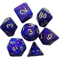 Dungeons & Dragons Polyhedral Dice Purple Blue 7pcs