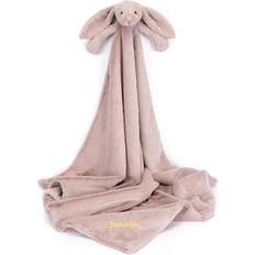 Jellycat Personalised Bashful Luxe Bunny Blankie Rosa