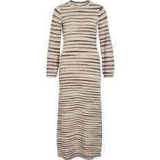 Dame - Lange kjoler Vila Vialaina Maxi Kjole ViAlaina O-neck - Beige/Brun