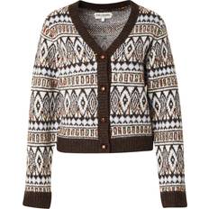 Lollys Laundry Dame Trøjer Lollys Laundry Cardigan Ls Kvinde Dark Mokka Sweaters - Brown