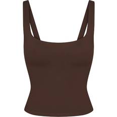 SKIMS x Nike Matte Square Neck Tank - Dark Sepia