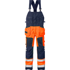Fristads Dam Arbetsoveraller Fristads 101018 High Vis Craftsman Bib N Brace - Orange/Navy