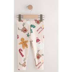 Leggings Beige Brun Gran Blodröd