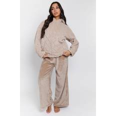 Fleece Pyjamasser Loungeable Cable Cutwork Hoodie Trousers Set