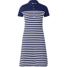 Polo Ralph Lauren Korta klänningar Polo Ralph Lauren Klänning Bomull Randig Mini - Marinblå/Vit