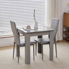 Quadratic - Wood Dining Sets Norden Home Modern 3 Piece Room Table And Chairs Dining Set 3pcs