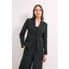 One Size Blazers Debenhams Edge To Edge Side Stripe Blazer - Black
