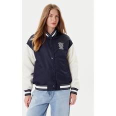 Stripes - Women Jackets Guess Embroidered Varsity Jacket - Blue