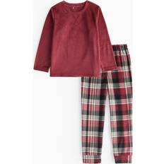Long Sleeves Pyjamases Children's Clothing Tu Mini Me Boys Red Check Twosie Cosy Pyjama Set