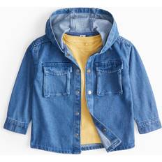 Tu Other Sets Tu Blue Hooded Denim Shirt Tee Set