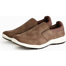Loafers Tu Brown Faux Suede Slip-On Shoes -7