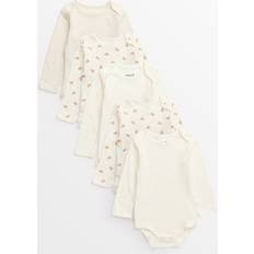 Bodysuits Tu Cream Bear Print Long Sleeve Bodysuits 5 Pack