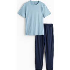 Men Pyjamas Tu Light Blue T-Shirt Navy Bottoms Pyjama Set