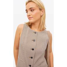 Tu Dogtooth Sleeveless Co-ord Waistcoat - Brown