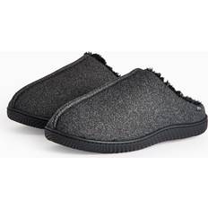 Felt Slippers Totes Grey Felt Seam Detail Mule Slippers - Men's