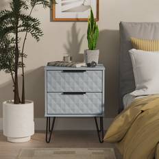 B&Q Bedside Tables B&Q Harlequin 2 Drawer Denim Blue Bedside Table
