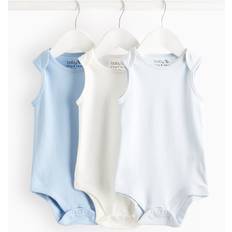 Bodysuits Tu Blue White Sleeveless Bodysuit 3 Pack 3-6 Months