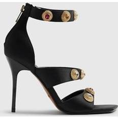 River Island Womens Black Embellished Strappy Heeled Sandals