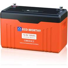 Eco-Worthy LiFePO4 Bluetooth 12 V 300 Ah Med Display