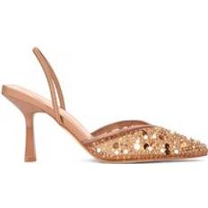 Mesh - Women Heels & Pumps XY London Gaynor Stiletto Heel Slingback Sequin Court Shoes - Nude