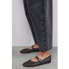 Ballerinas Dorothy Perkins Luna Mesh Mary Jane Ballerinas - Black