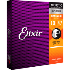 Guitar Strenge Elixir Acoustic 80/20 Bronze Nanoweb Extra Light 10-47