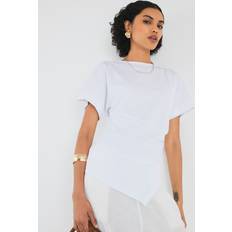 T-Shirt Draperad Sida - Vit