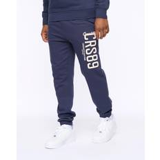 Men - Natural Trousers Crosshatch Ellsworth Joggers Casual Loungewear Pants - Navy