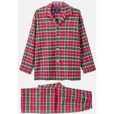 Checkered - Men Sleepwear British Boxers Brushed Cotton Pyjama Set - Burgundy