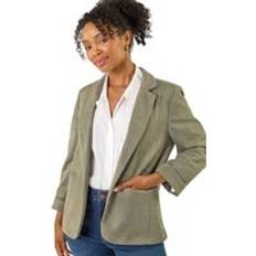 Polyester - Women Blazers Roman Petite Suedette Blazer - Khaki