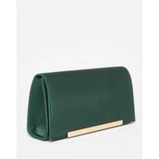 Quiz Green Satin Long Clutch Bag