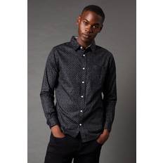 Oxford Shirts Debenhams Black Geometric Print Long Sleeve Shirt - Black