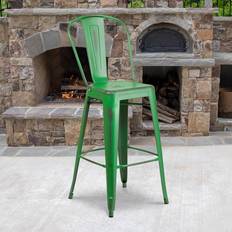 Outdoor Bar Stools Fwstyle 4pc Green Distressed Metal Bar Stools Set