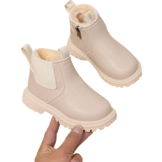 Shein Fashionable Thickened Warm Unisex Kids Casual Boots Beige