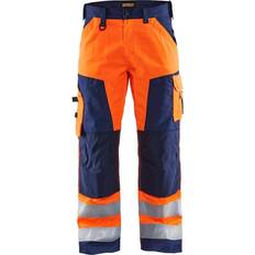 Blåkläder 1566 Hi-Vis Trousers - Orange/Navy Blue