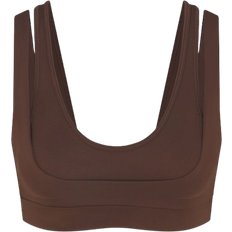 SKIMS x Nike Matte Double Strap Scoop Bra - Dark Sepia